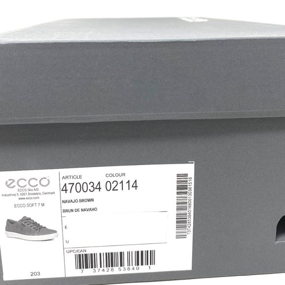 ECCO Men's Size 470034 02114 SOFT 7 NAVAJO BROWN Leather Sneakers Comfort Shoes - Picture 8 of 9